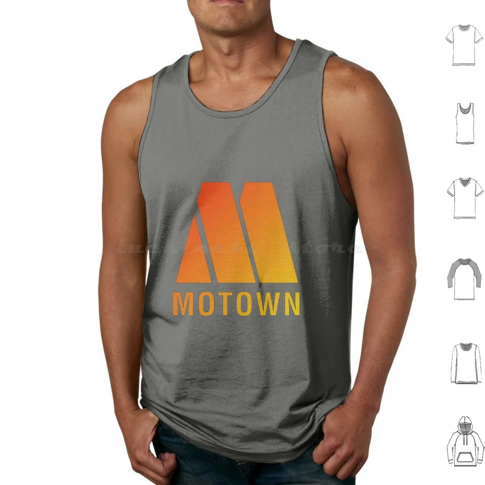 Motown Records-Logo Tank Tops Print Cotton Motown Records Logo Vinyl Label Music Soul Detroit Marvin Northern Soul Cool