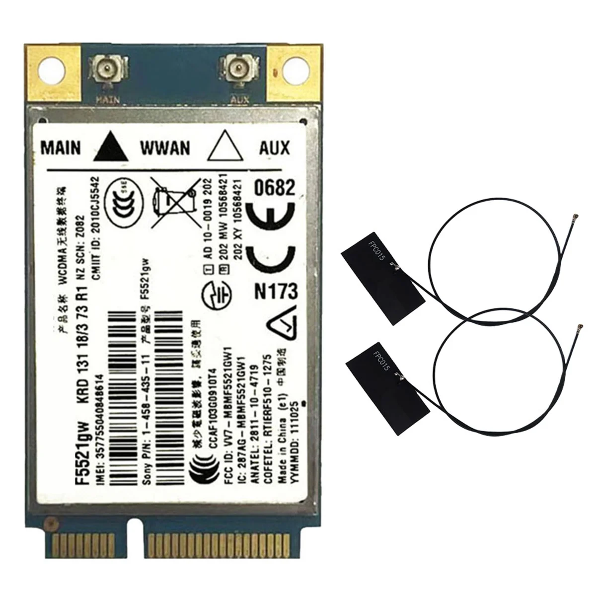 

Universal F5521GW WWAN Card+2XAntenna Gobi3000 HSPA EDGE 21Mbps 3G Card WWAN WANL