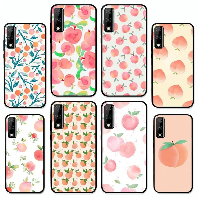 

Fruit Juicy Peach Pink Pattern Phone Case For Huawei Y9 Y8 Y6 Prime Y7 Pro Y8s Y5 Mate 20 Pro 10 lite Cover
