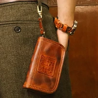 handmade key holder mens genuine leather large capacity waist hanging car key case cardbag large size household key housekeeper