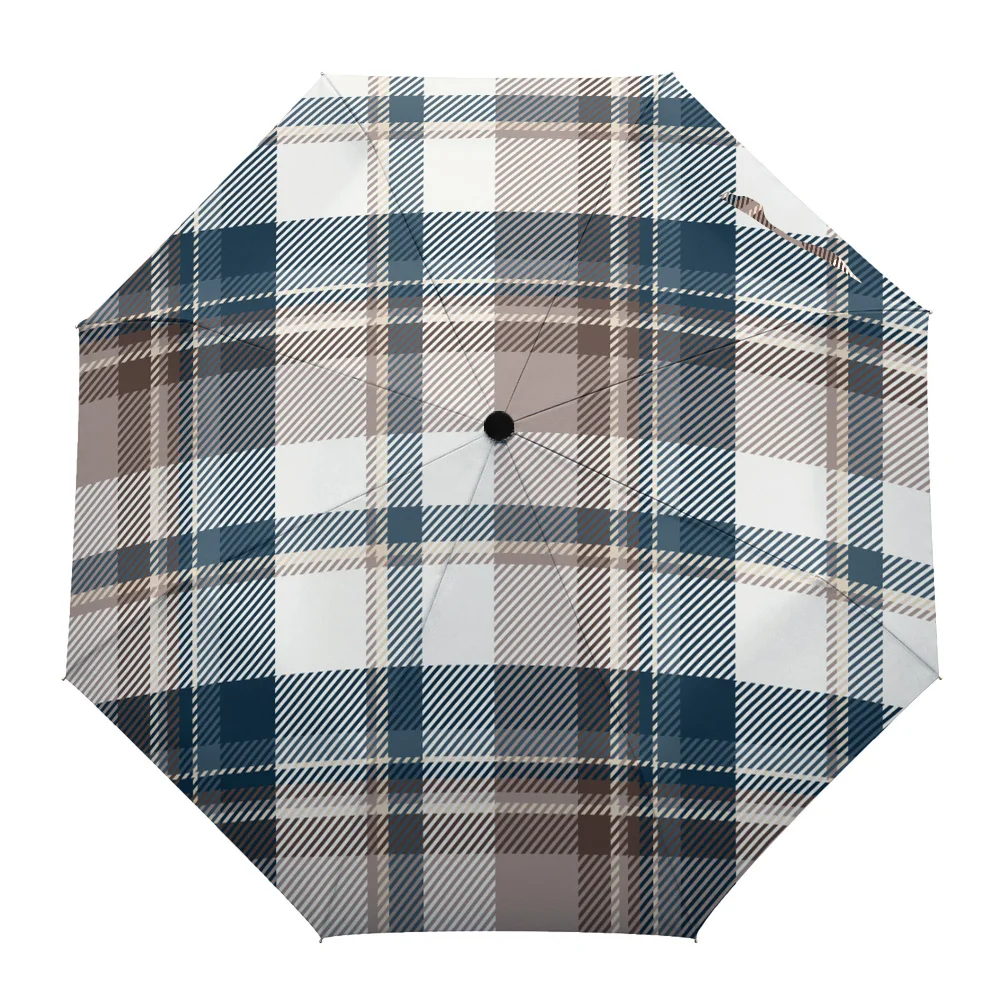 

Lattice Texture Fully-automatic Umbrella for Outdoor Kids Adults Printed Umbrella Foldable Eight Strand Umbrella