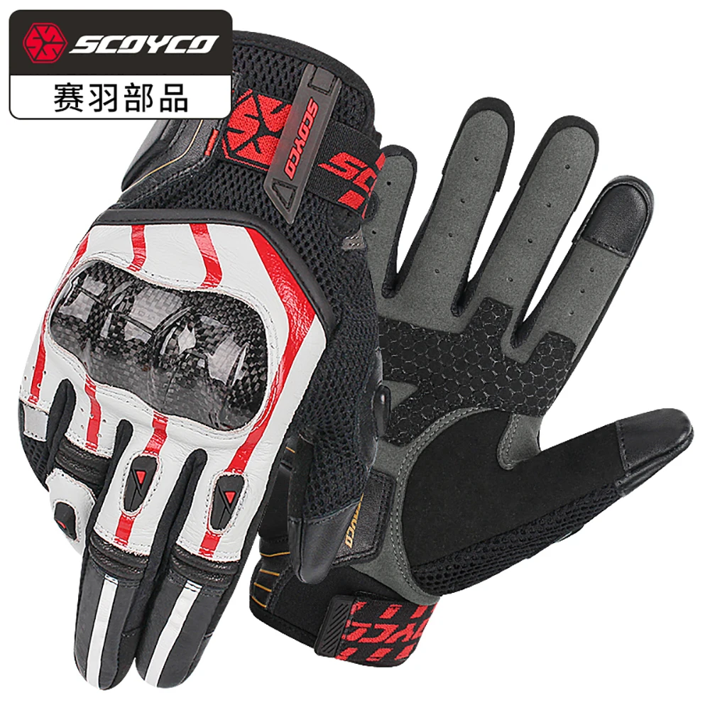 Летние Новые мотоциклетные перчатки SCOYCO мужские гоночные из углеродного волокна