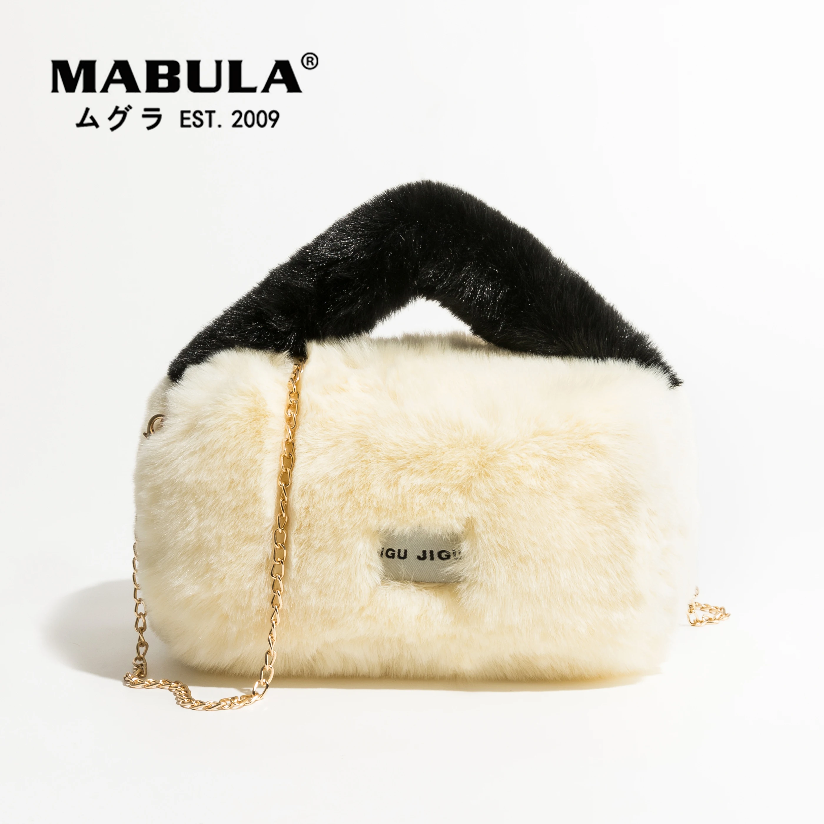 

MABULA желе плюшевый искусственный мех с верхней ручкой кошелек для женщин пушистая модная вечерняя сумочка 2022 тренд Съемный ремень сумка чер...