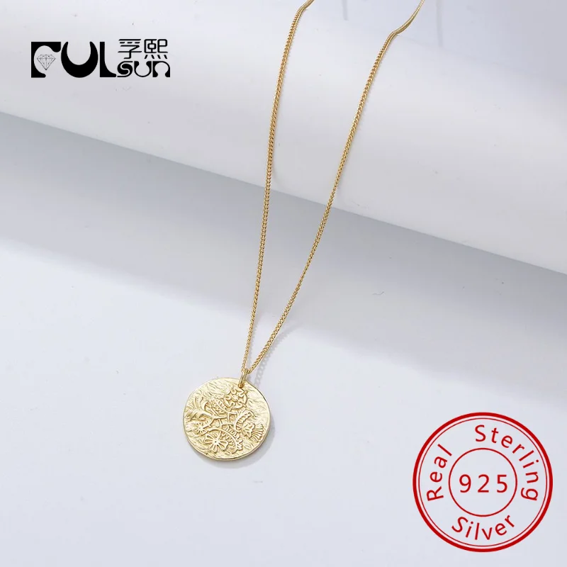 

Plated Retro Greek Coin Necklace Jewelry Gold 925 Sterling Silver Medallion Vintage Women 18K Cross Charm Necklaces No Stone GTC