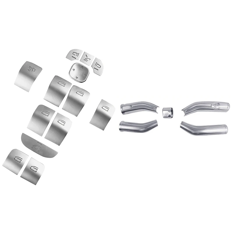 

13Pcs Car Door Armrest Panel Covers Stickers For Benz A B GLB Class W177 W247 2020 & 5PCS Car Wiper Steering Lever