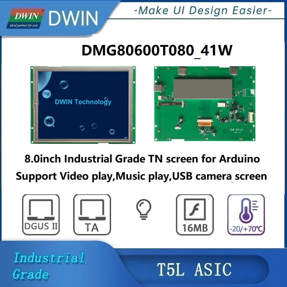 NEW Dwin 7.0/8.0 inch , 800*480/800*600 resolution  HMI Smart Touch Panel for Arduino,Support Video/Music play,USB camera screen