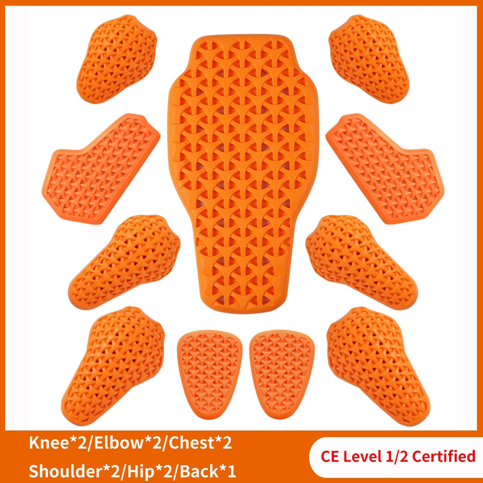 

Мотозащитные Накладки CE Level 1/2: Комплект Для Коленей, Спины, Плеч И Локтей