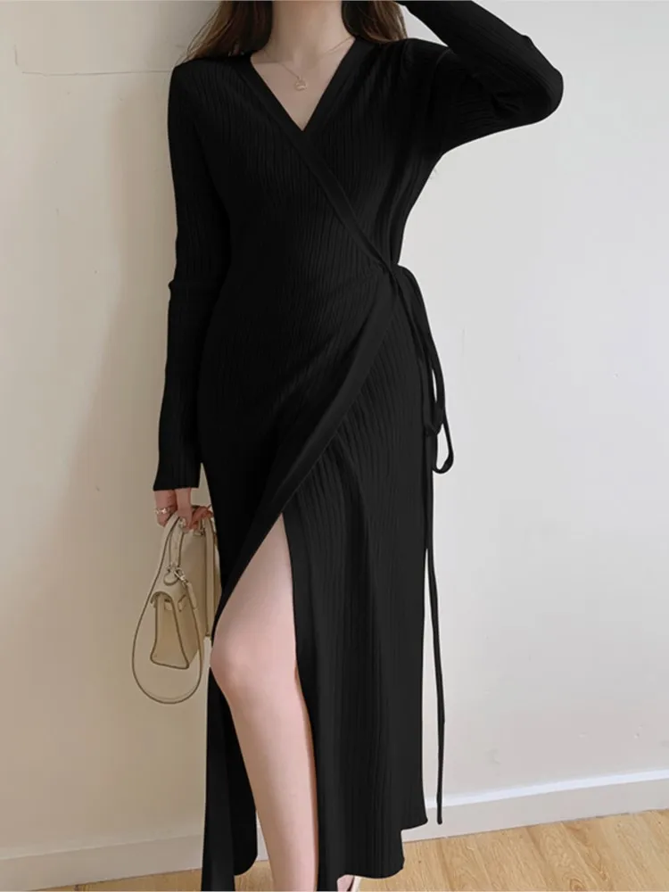 Женское трикотажное платье новое осенне-зимнее облегающее Повседневное