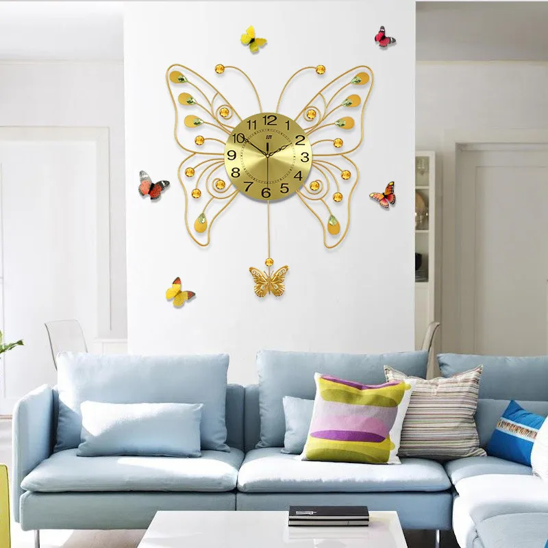 

Модные креативные настенные часы с животными для гостиной, комнатные часы-качели, современные украшения, часы для спальни