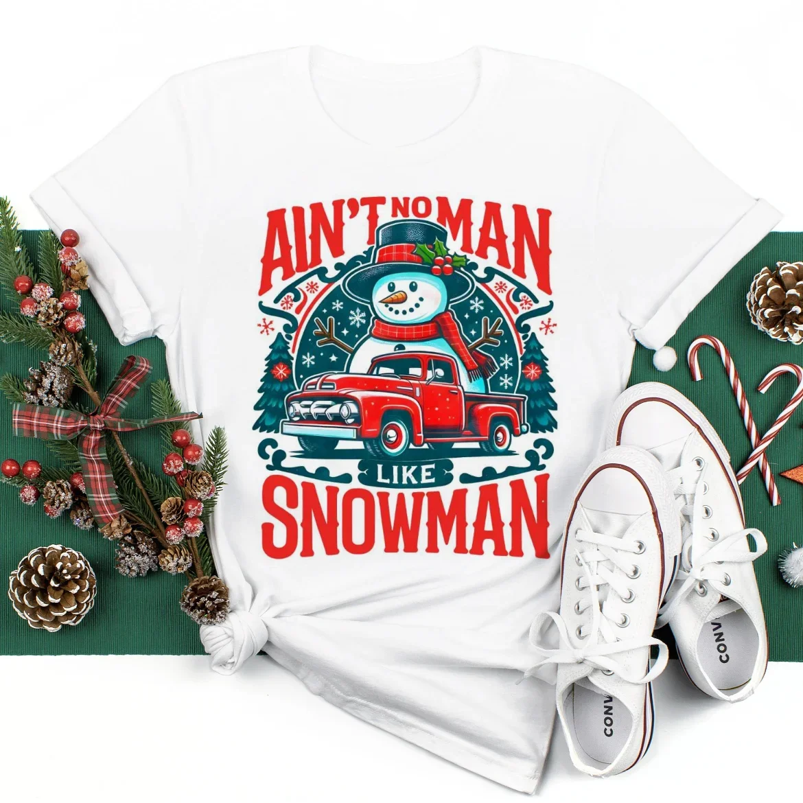 Aint No Man Like Snowman милая модная новогодняя одежда 90-х годов женская рубашка с круглым