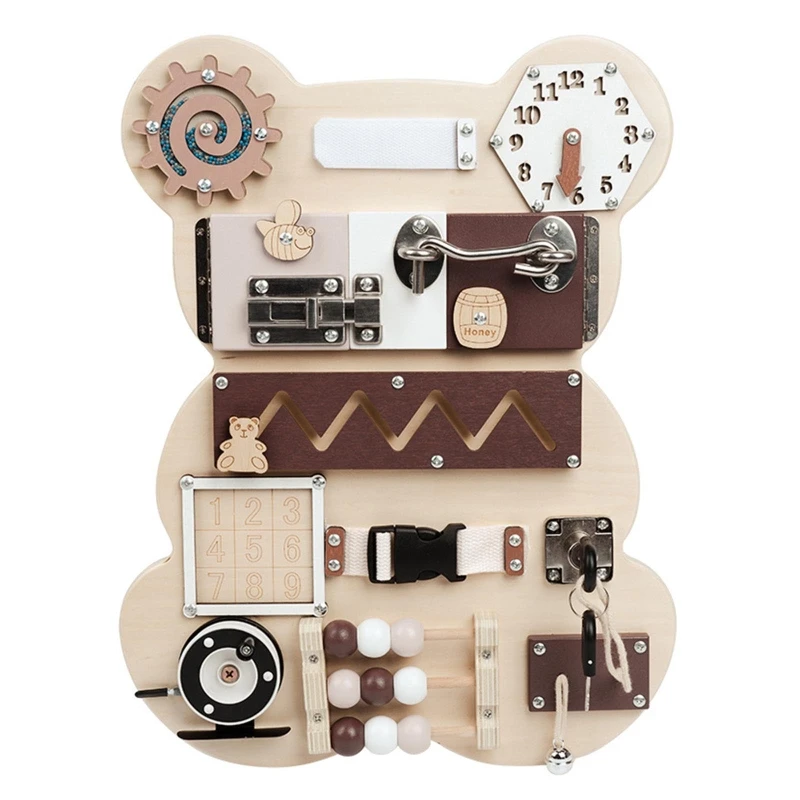 

L21F Montessori Unlocking Busy Board Interactive Life Skill Activity Game Toddler Toy