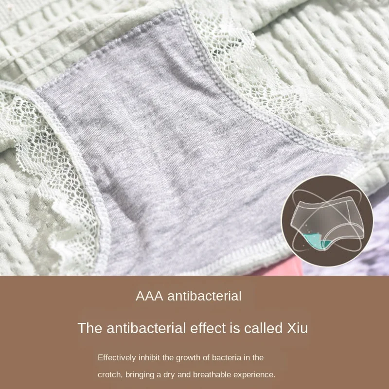 Japanese Bubble Pants Waist Graphene Cotton Antibacterial File Seamless Sexy Underwear Ladies Size Lace Wholesale images - 6