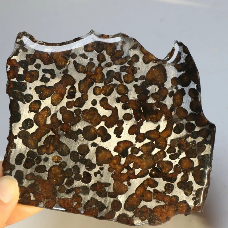 

137 г кусок метеорита редкий нарезанный Кенийский паллазит оливковый метеорит
