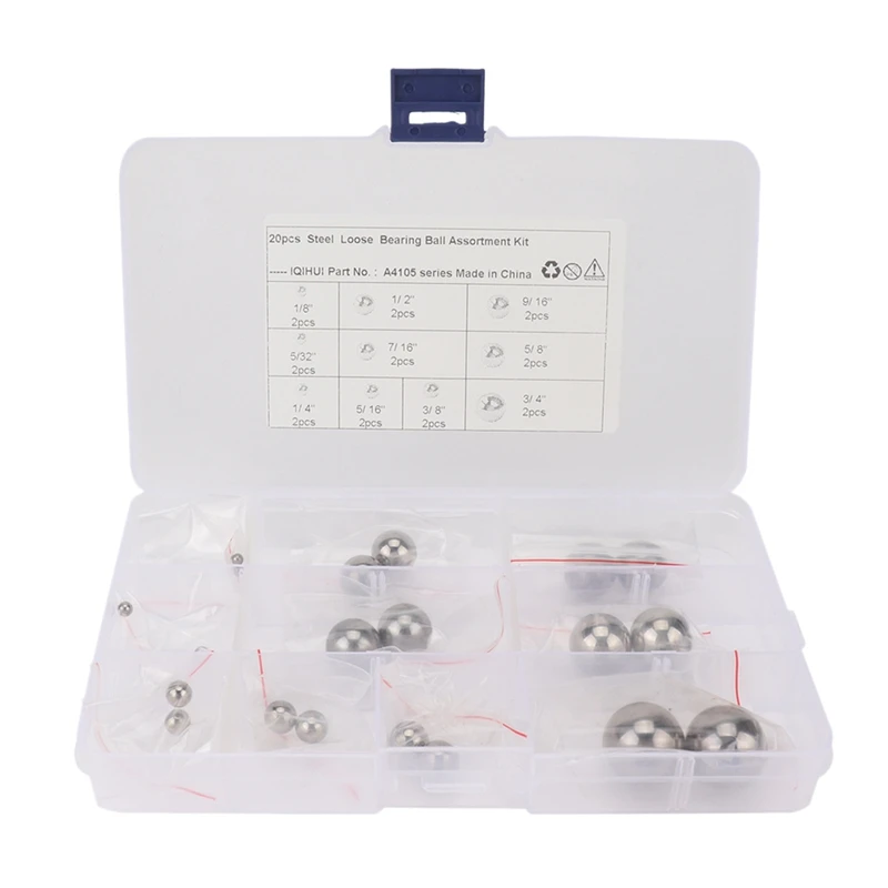 

20Pcs-10 Specifications Durable Carbon Steel Ball Replacement Parts Bike for Cars, Motorcycles, Bicycles Ball Bearing