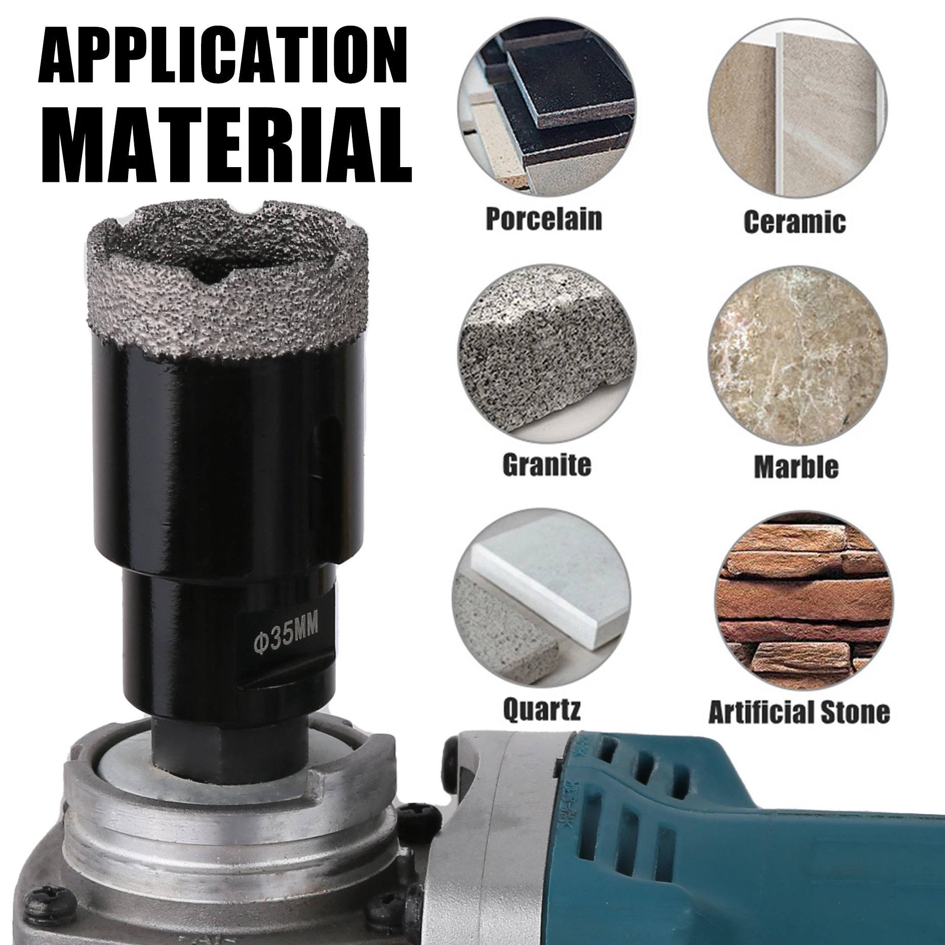 Бесплатная доставка 1 шт. резьба M14 сухое вакуумное сверло с алмазным напылением