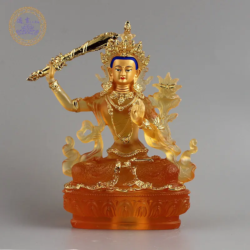 

Manshu Bodhisattva/Buddha Statue Tibetan Tantra Water Glaze Gold Small Buddha Statue High Imitation Buddha Worship Decoration