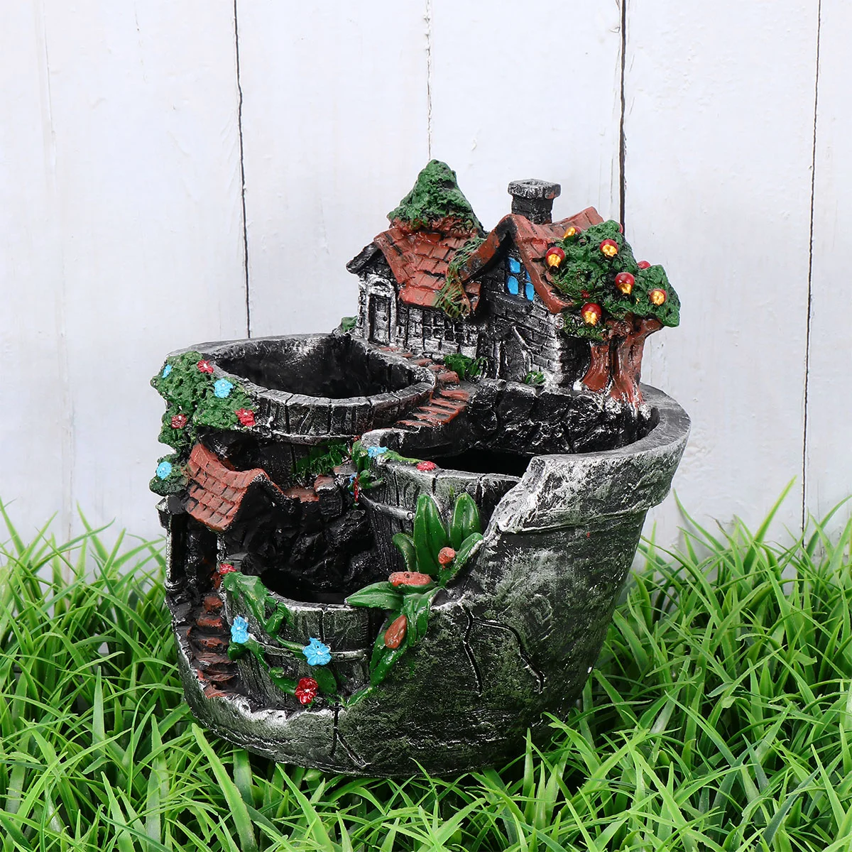 

Resin House Decoration Succulent Holder Succulent Flowerpot Desktop Ornament As Shown (Style 2)