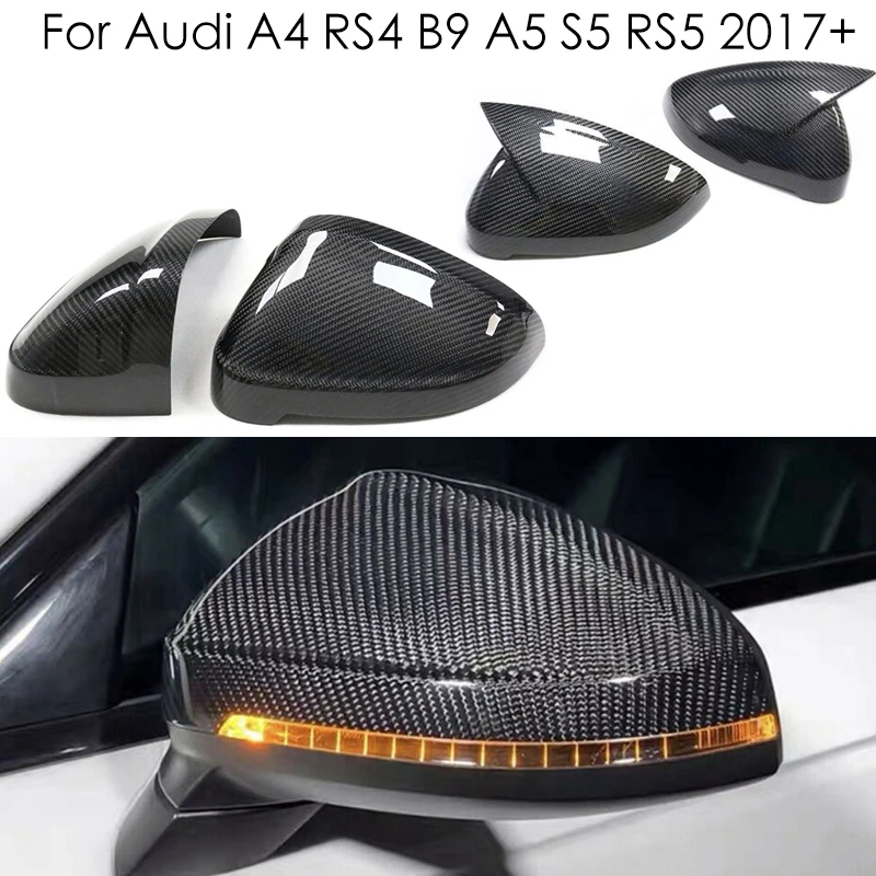 

For AUDI A4 S4 RS4 B9 A5 S5 RS5 2017+ Carbon Fiber Car Rear view Mirror Covers Car Styling Add On Style parts accessories