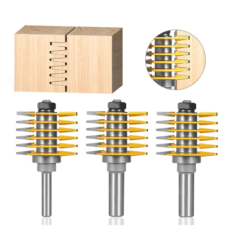 

Teeth Adjustable Finger Joint Router Bit Woodworking Milling Cutter For Wood Bit Face Mill End Mill Router Cutter