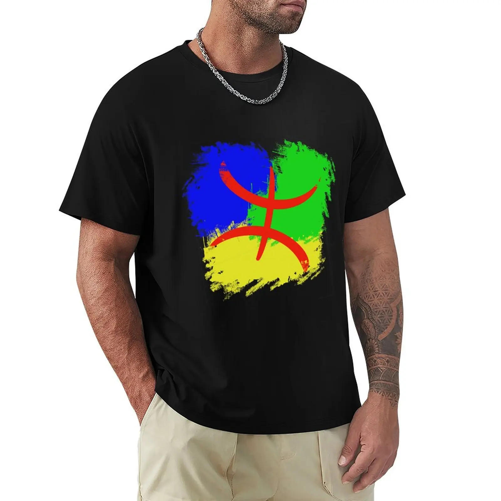Футболка с берберским флагом амазигов футболка аниме одежда в стиле облегающие