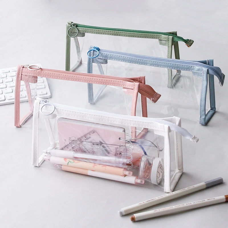 

Exam Transparent Pencil Case Office Student Cute Pencil Cases School Supplies Kawaii Pen Box Pencil Case Estuche Escolar