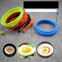 1pc silicone egg omelet creative kitchen tools in round heart shape nonstick fancy poached egg mold kitchen accessories