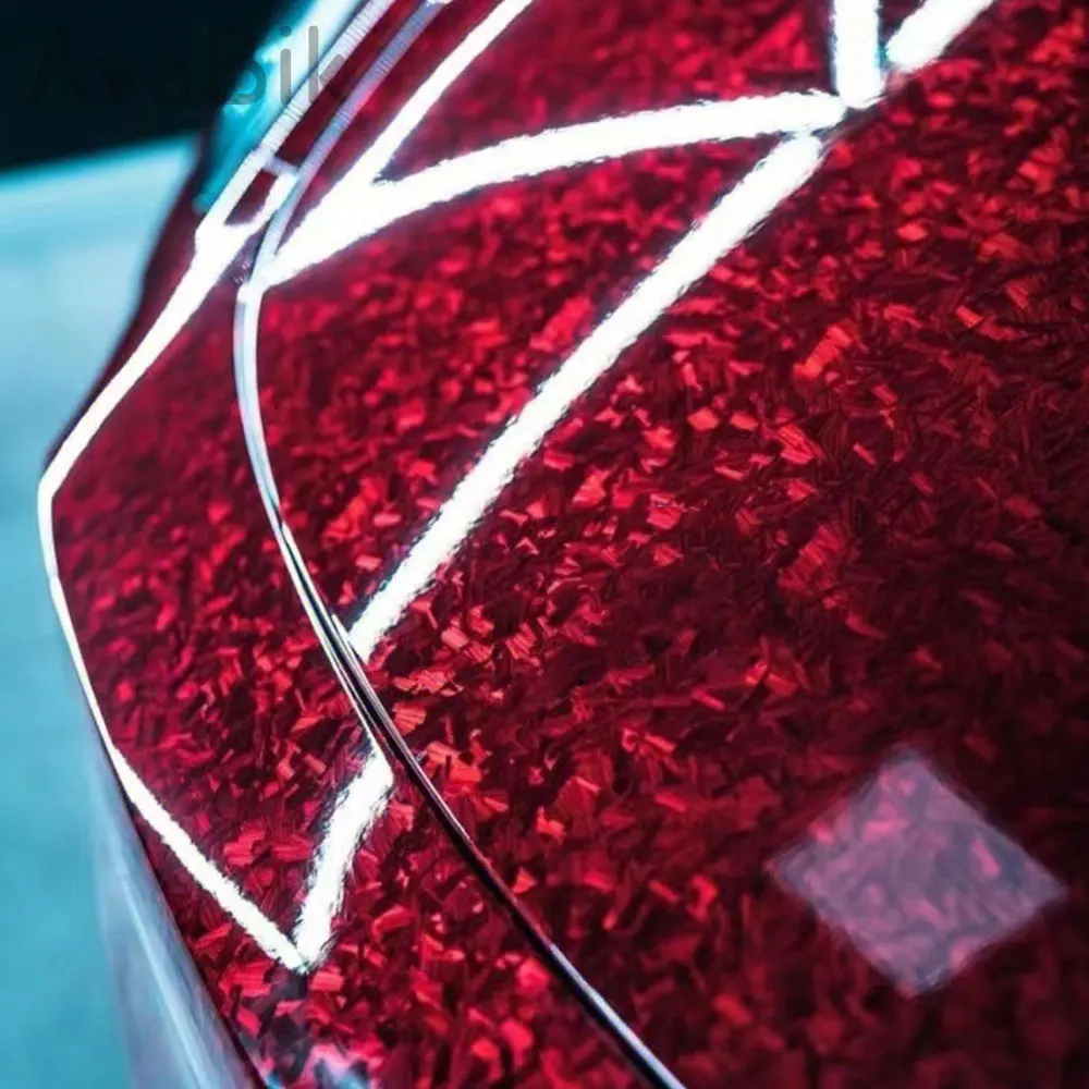 Глянцевая черная красная матовая кованая углеродная ткань Виниловая пленка для