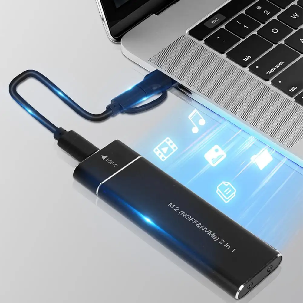 Фото Однопротокольный USB 3.1 10G M.2 Твердотельный накопитель с двумя протоколами M2 Корпус жесткого диска для ноутбука Внешние аксессуары №2