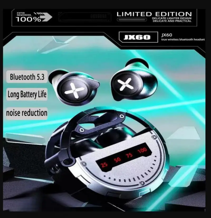 

Беспроводные Bluetooth-наушники JX60, TWS Игровые наушники, Bluetooth, шумоподавляющие наушники с длительным сроком службы батареи