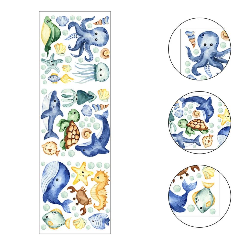 

Wall Decor Room Sticker Kids Nursery Decal Mural Artstickers Tile Girl Whale Stick Peel Animals Cartoon Ocean Diy Baby Sea