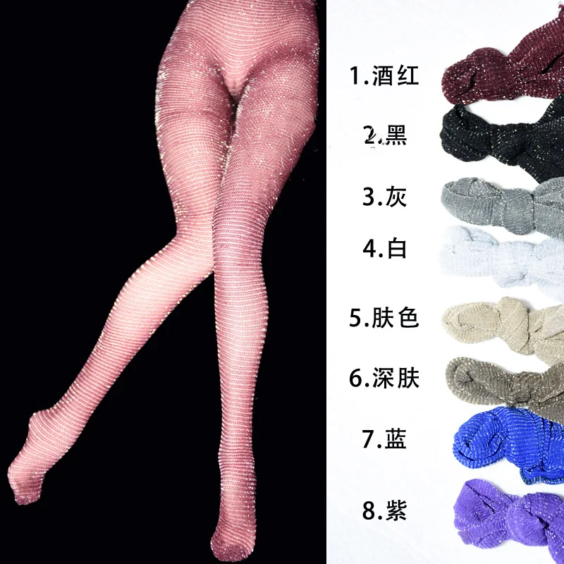 

1/6 Scale Sexy Female Silver Silk Transparent Pantyhose Women Silk Stockings Pants Model for 12 inches Action Figure