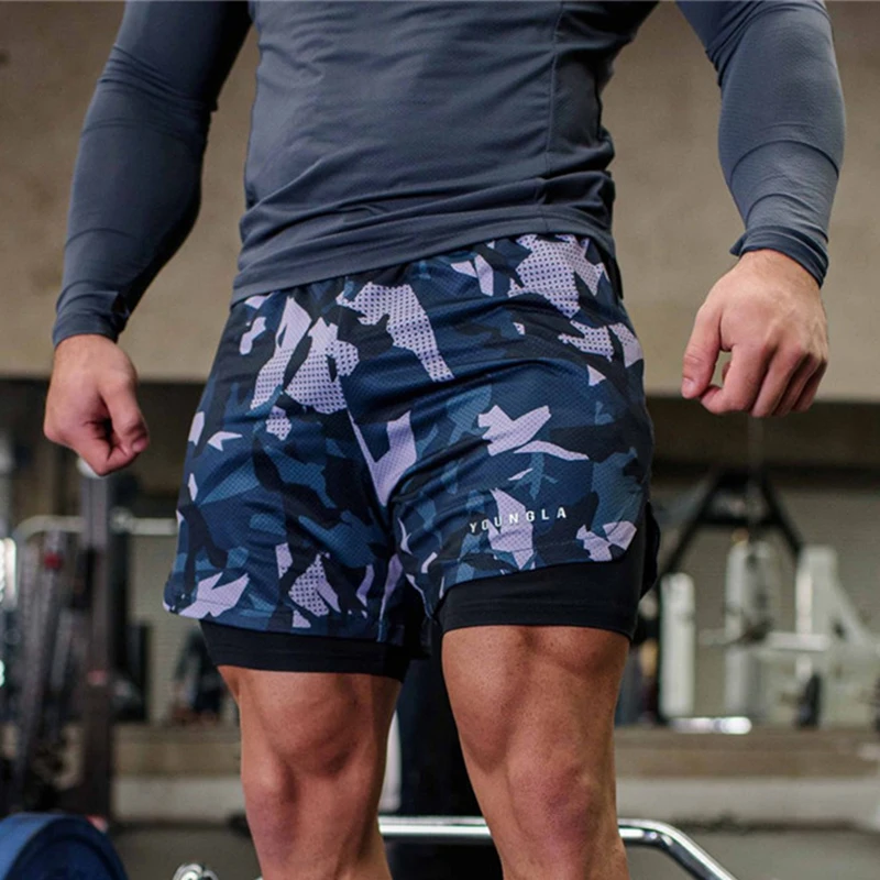 

Mens sweatpants Men Shorts summer NEW Men Joggers Shorts 2 in 1 Sports Short Pants Gyms Mesh Workout Quick Dry Running Shorts