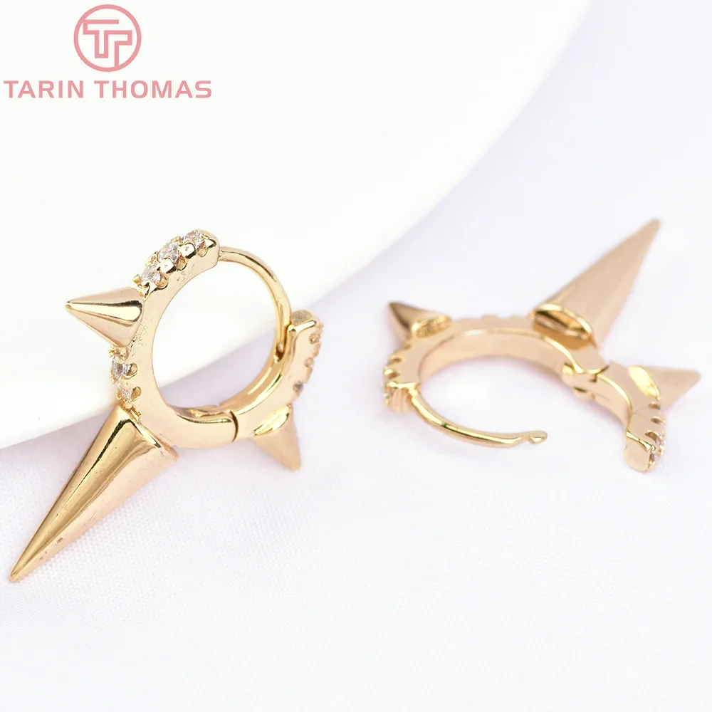 (5937) 2 шт. 21x24 5 мм 24-каратное золото латунные круглые серьги-кольца