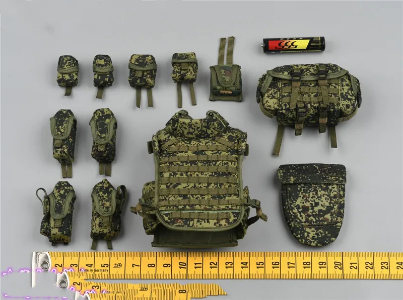 

1/6 Scale DAM78086 Russian Special Forces Military Bullet Proof Vest and Bags Set Model for 12''Body DIY Accessories