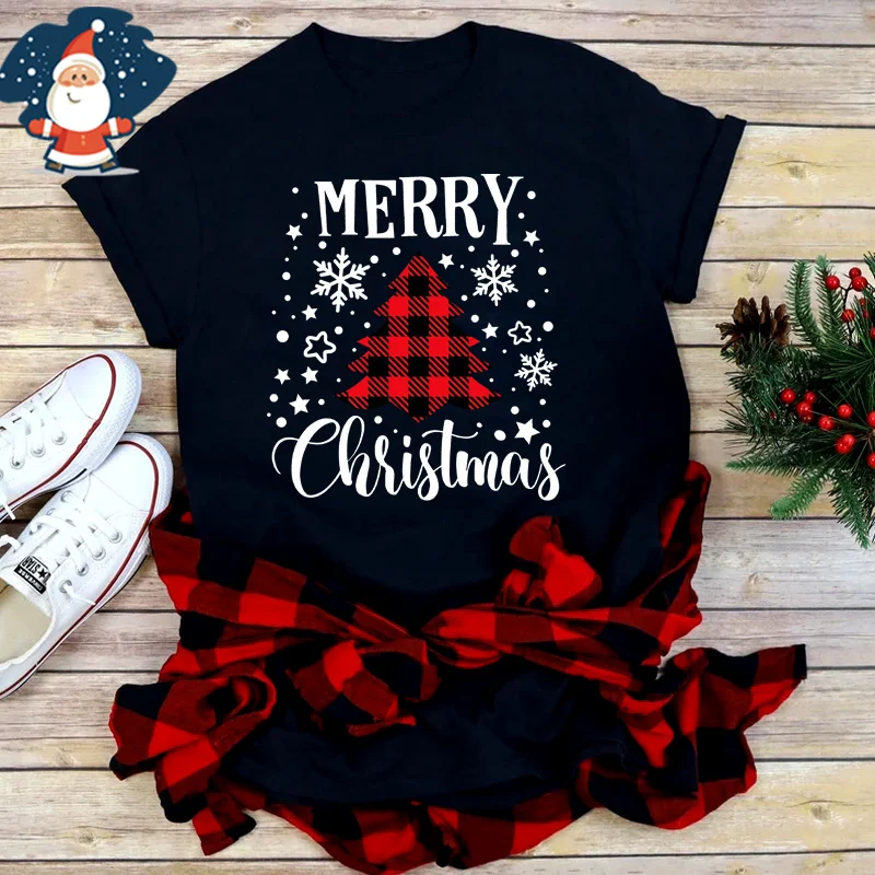 Футболка Y2k мужская с принтом Санта-Клауса и снежинками