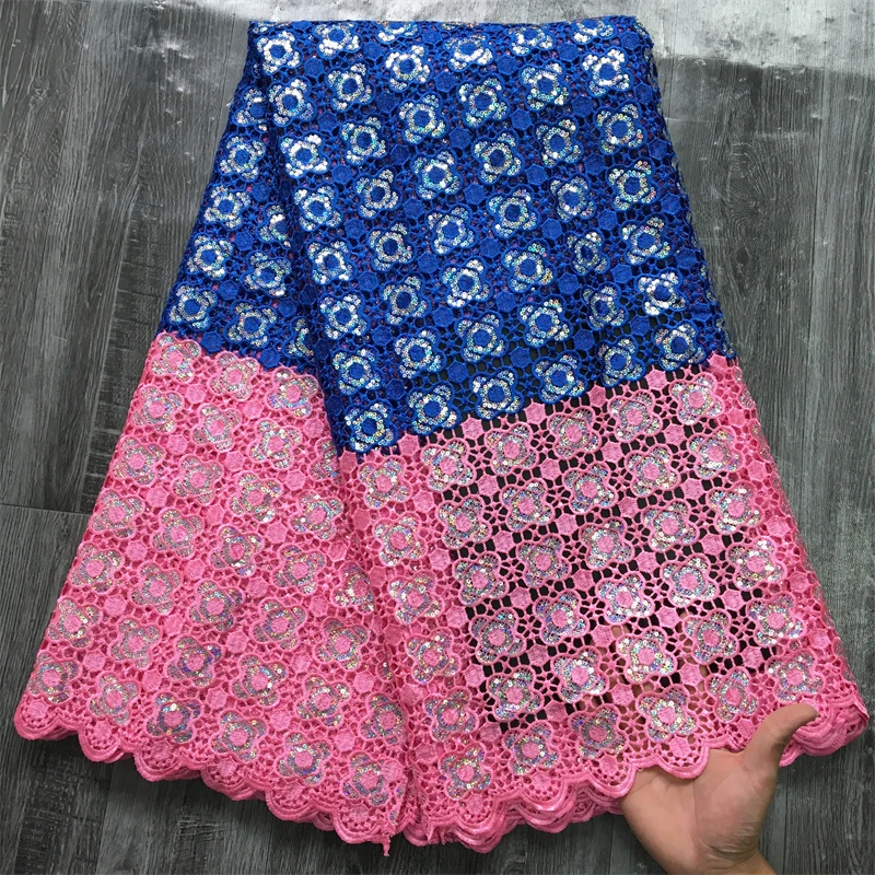 Кружево SJD Африканское водорастворимое кружево с блестками 2024 новинка женское