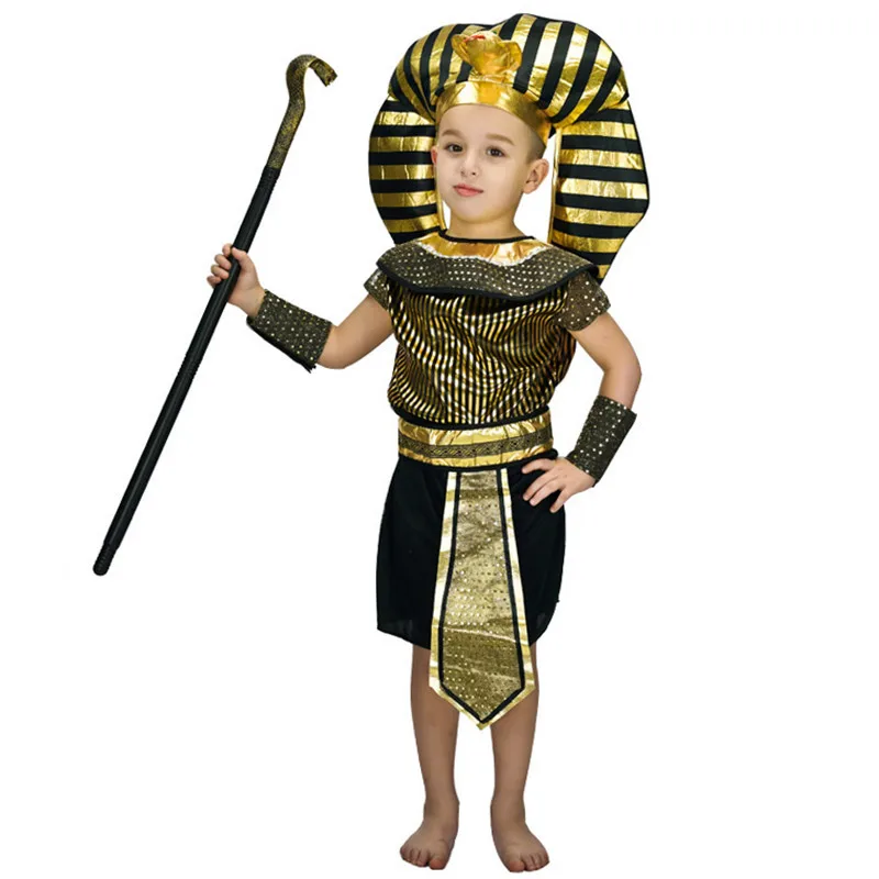 

Детский Египетский Костюм Фараона, костюм для косплея мальчиков на Хэллоуин, король Египта, Пурим, карнавал, ролевые игры