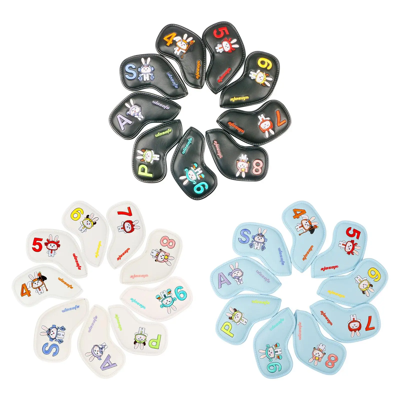 

9Pcs Golf Iron Head Covers Golf Headcover PU Golf Wedge Iron Protective Headcover Protection for Golf Player Golf Accessories