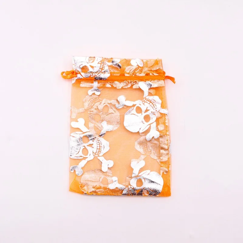 100 шт.лот, 10x14 см, 13x18 см, подарочные пакеты из органзы на Хэллоуин, сумка на шнурке с горячим тиснением, вечерние закуски для Хэллоуина, сумка для хранения конфет, подарков (art.: 3920d1bf2aa78) - 3920d1bf2aa78
