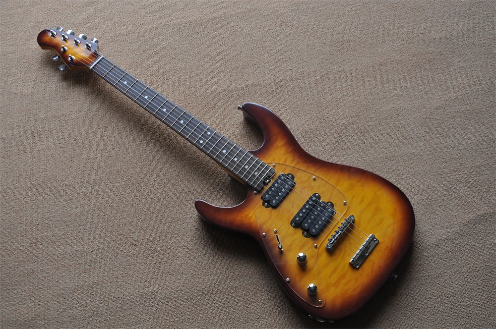

Factory custom new musicman SM-Y2D Left hand electric guitar Organic glass PickGuard Fixed bridge flame maple top In stock 331