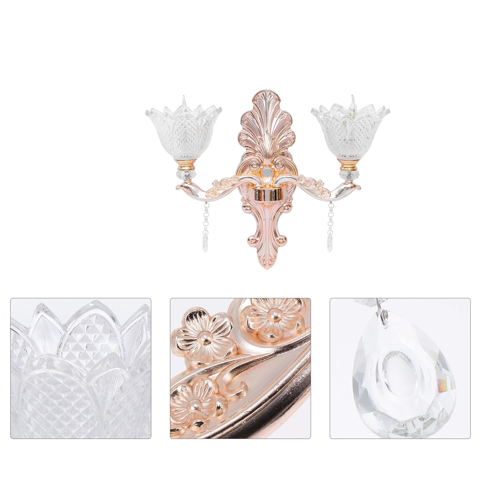 

1Pc European Style Classic Crystal Wall Light for Bedside Living Room (Golden)