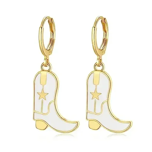 Винтажные розовые белые черные ботинки со звездами висячие серьги с английскими