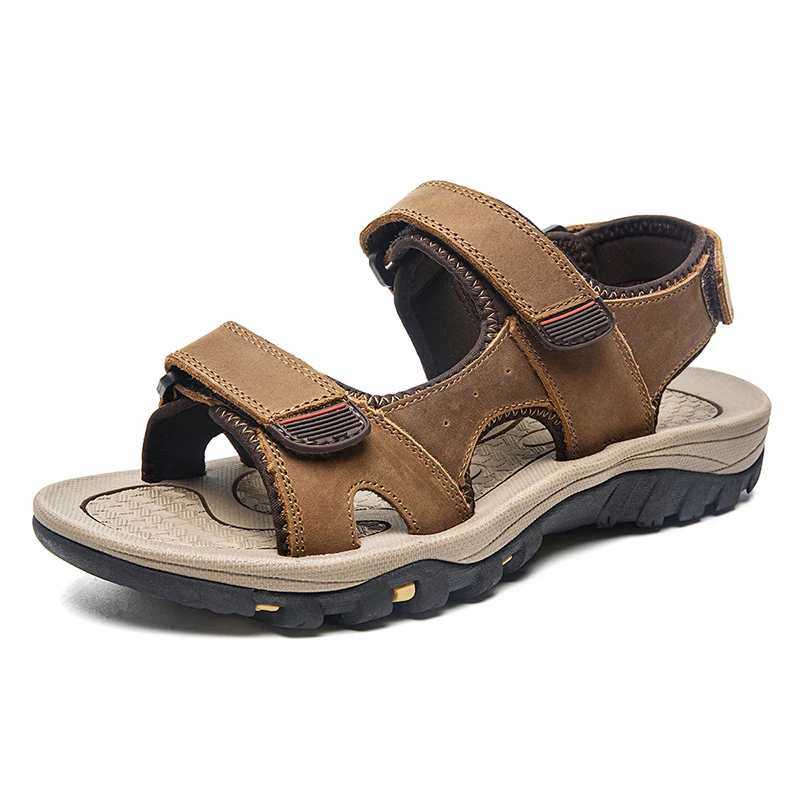 

2022Summer Genuine Leather Beach Shoes Men Sandals Outdoor Casual Shoes Size 38-48