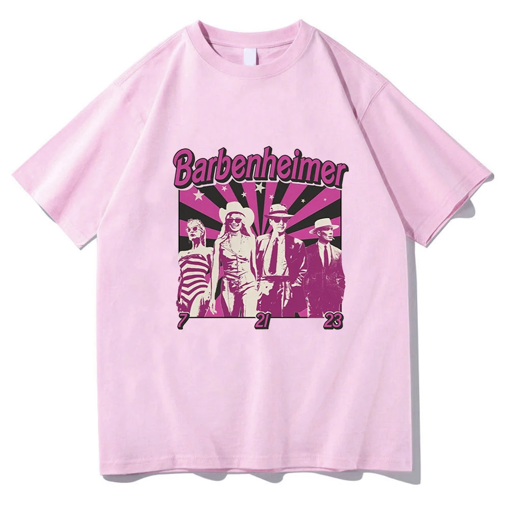 

Футболка Barbenheimer 100% хлопок футболки Harajuku аниме одежда модные Графические футболки Летние повседневные уличные футболки с коротким рукавом