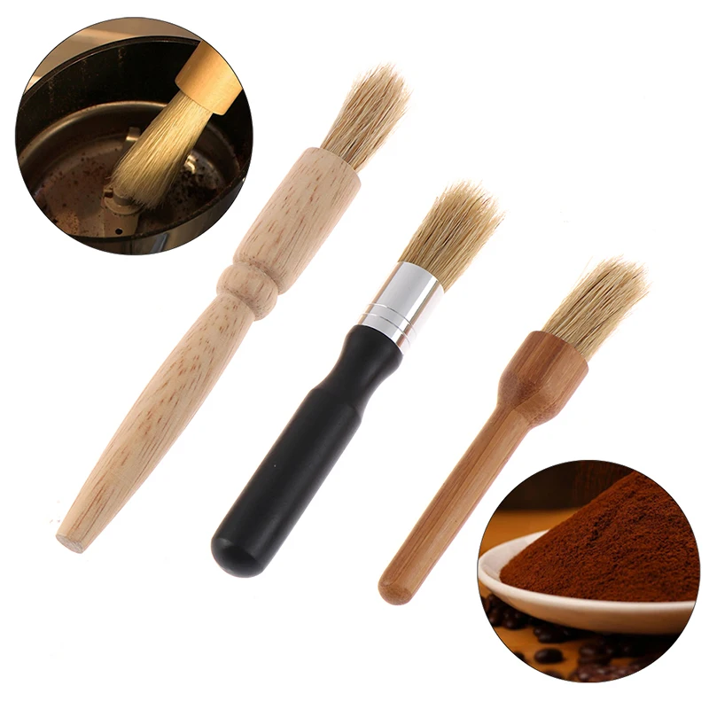 

3 Size Coffee Grinder Brush Cleaning Brush Espresso Brush Wood Handle Natural Bristles Wood Dusting for Bean Grain Coffee Tool