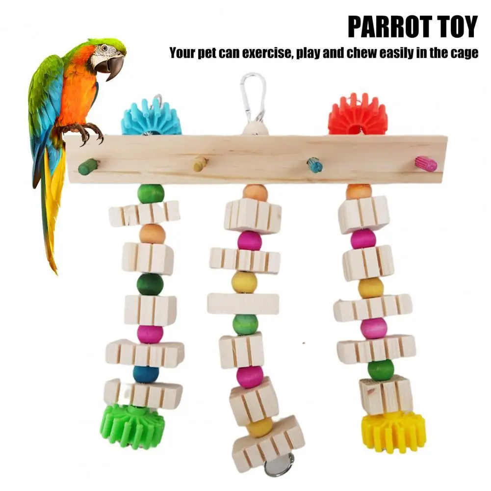 

Novel Parrot Bite Toy Eye-catching Anti-rust Parrot Swing Toy Exquisite Hanging Bird Playing Toy