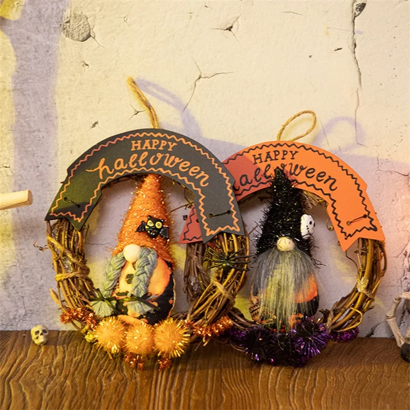 

Дверной знак на Хэллоуин, украшение для входной двери, венок, Забавный гном, настенный подвесной кулон для фермерского дома, крыльца, праздника на осень