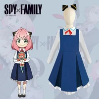 spy x family anya forger cosplay anime costume kids blue dress shirts sailor suit girls outfit girls dress for 3 12 years child