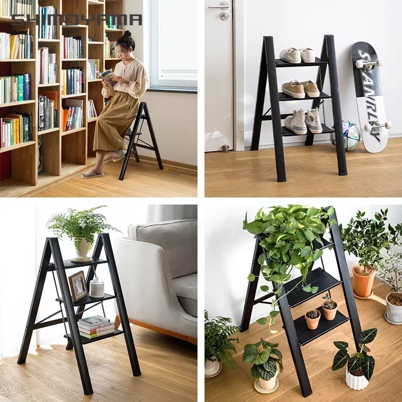 

Алюминиевая лестница SHIMOYAMA в елочку, складная ступенчатая лестница, ступенчатая лестница, бытовая эргономичная портативная лестница для взрослых, табурет