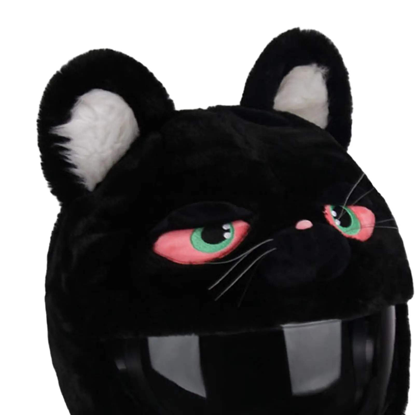 Cartoon Black Cat Motorbike Helmet Cover Protective Accessory Windproof Funny Full Face for Women Men Lightweight